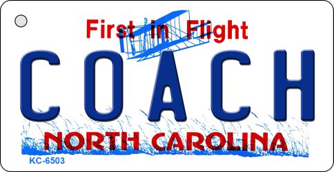 KC-6503 1.5 x 3 in. Coach North Carolina State License Plate Key Chain