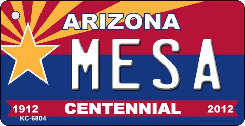 KC-6804 3.5 x 2 in. Mesa Arizona Centennial State License Plate Key Chain