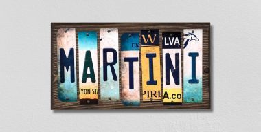 WS-302 6 x 1.5 in. Martini License Plate Strips Novelty Wood Signs