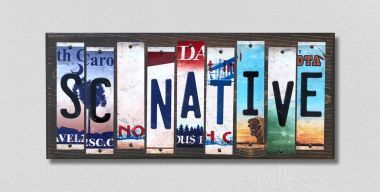 WS-541 6 x 1.5 in. SC Native License Plate Strips Novelty Wood Signs