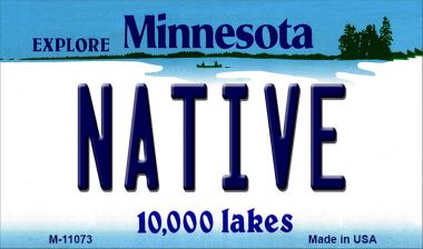 M-11073 3.5 x 2 in. Native Minnesota State License Plate Novelty Magnet