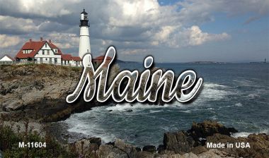 M-11604 3.5 x 2 in. Maine Lighthouse Beach Magnet