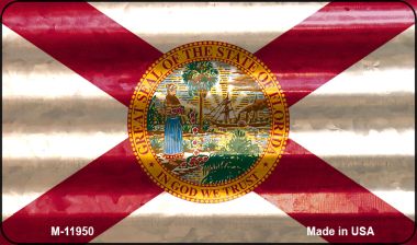 M-11950 3.5 x 2 in. Florida Corrugated Flag Novelty Magnet
