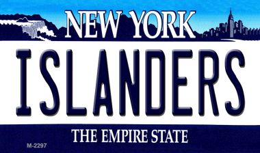 M-2297 3.5 x 2 in. Islanders New York State License Plate Magnet