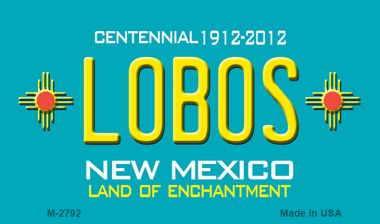 M-2792 3.5 x 2 in. Lobos New Mexico Novelty Magnet
