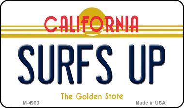SMART BLONDE Surfs Up California State License Plate Tag Magnet M-4903
