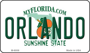 M-6006 3.5 x 2 in. Orlando Florida State License Plate Magnet