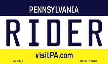 M-6080 3.5 x 2 in. Rider Pennsylvania State License Plate Magnet