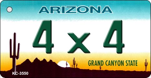 KC-3550 3.5 x 2 in. 4 x 4 Arizona State License Plate Key Chain