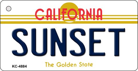 KC-4884 3.5 x 2 in. Sunset California State License Plate Key Chain