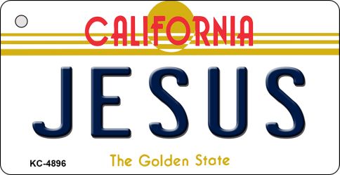 KC-4896 3.5 x 2 in. Jesus California State License Plate Key Chain
