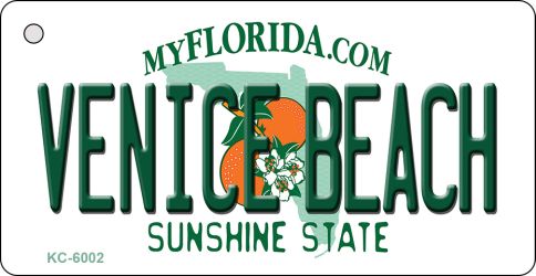 KC-6002 1.5 x 3 in. Venice Beach Florida State License Plate Key Chain