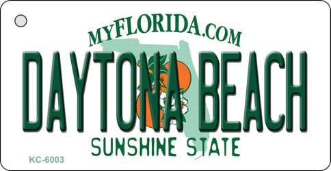 KC-6003 1.5 x 3 in. Daytona Beach Florida State License Plate Key Chain