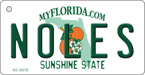 KC-6019 1.5 x 3 in. Noles Florida State License Plate Key Chain