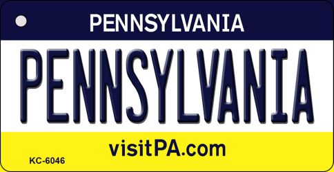 KC-6046 1.5 x 3 in. Pennsylvania State License Plate Key Chain