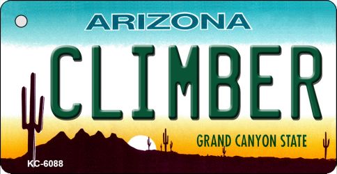 KC-6088 3.5 x 2 in. Climber Arizona State License Plate Key Chain