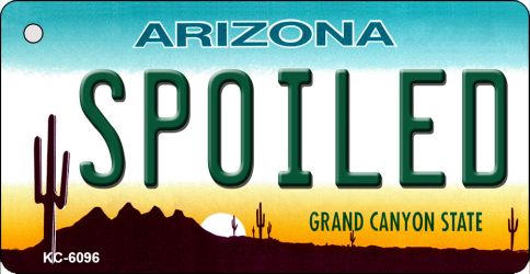 KC-6096 3.5 x 2 in. Spoiled Arizona State License Plate Key Chain