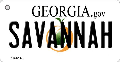 1.5 x 3 in. Savannah Georgia State License Plate Novelty Key Chain