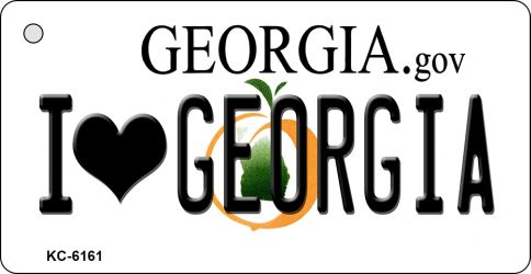 KC-6161 1.5 x 3 in. I Love Georgia State License Plate Novelty Key Chain