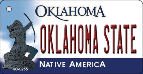 KC-6255 1.5 x 3 in. Oklahoma State License Plate Novelty Key Chain