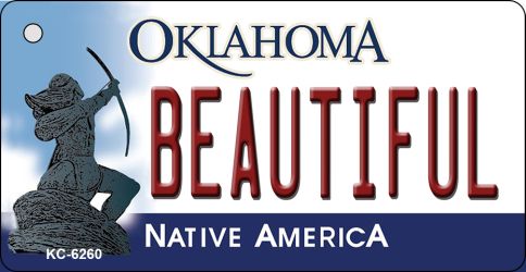 KC-6260 1.5 x 3 in. Beautiful Oklahoma State License Plate Novelty Key Chain