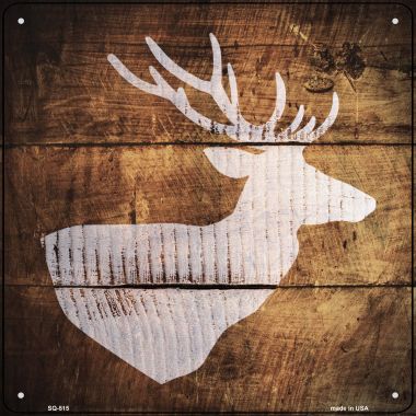 SQ-515 12 x 12 in. Deer Head Painted Stencil Novelty Square Sign