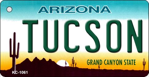 SMART BLONDE Tucson Arizona State License Plate Tag Key Chain KC-1061