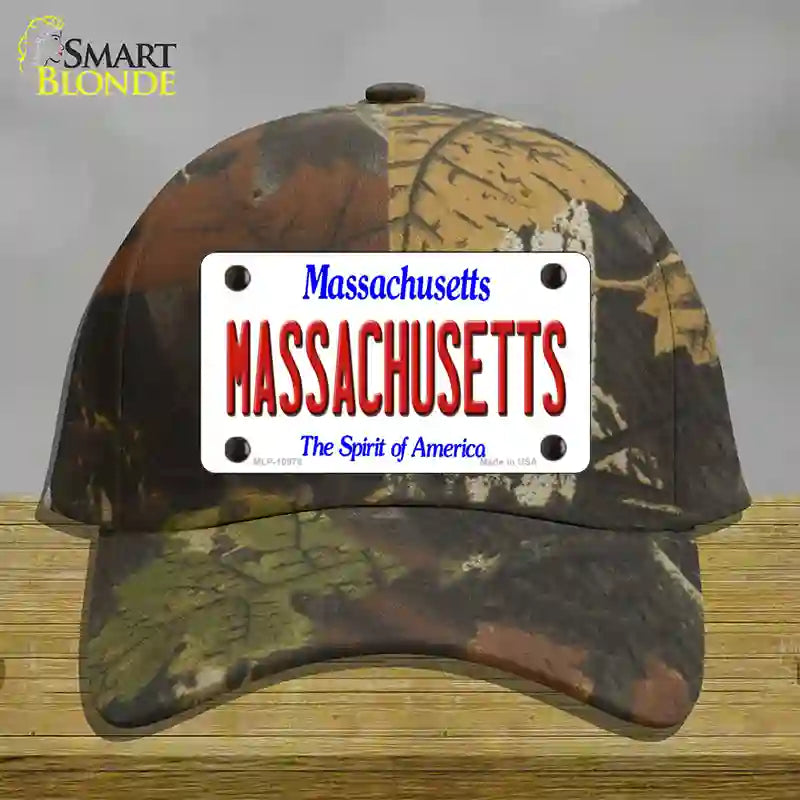 HAT06-MLP-10978 4 x 2.2 in. Massachusetts State Novelty License Plate Hat, Camouflage - Cotton