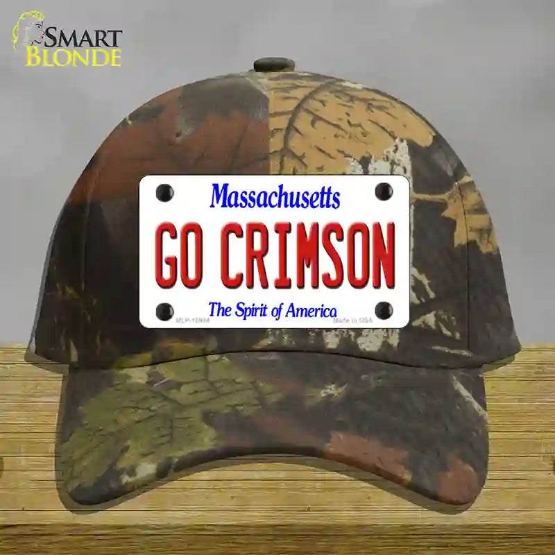 HAT06-MLP-10994 4 x 2.2 in. Go Crimson Massachusetts Novelty License Plate Hat, Camouflage - Cotton