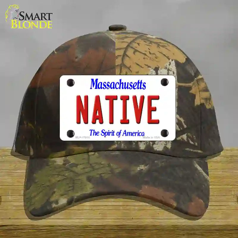 HAT06-MLP-11010 4 x 2.2 in. Native Massachusetts Novelty License Plate Hat, Camouflage - Cotton