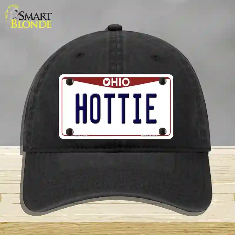 HAT07-MLP-10077 4 x 2.2 in. Hottie Ohio Novelty License Plate Hat, Black - Unconstructed Cotton