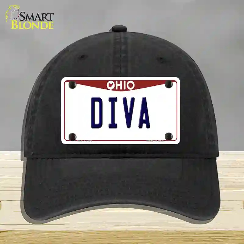 HAT07-MLP-10102 4 x 2.2 in. Diva Ohio Novelty License Plate Hat, Black - Unconstructed Cotton