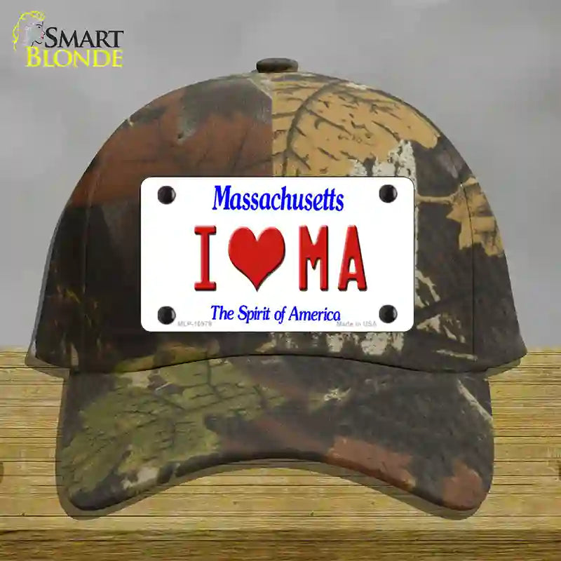 HAT06-MLP-10979 4 x 2.2 in. I Love Massachusetts Novelty License Plate Hat, Camouflage - Cotton