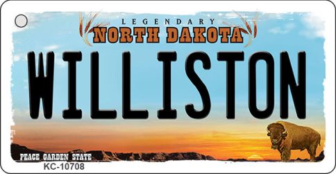 KC-10708 1.5 x 3 in. Williston North Dakota State License Plate Key Chain