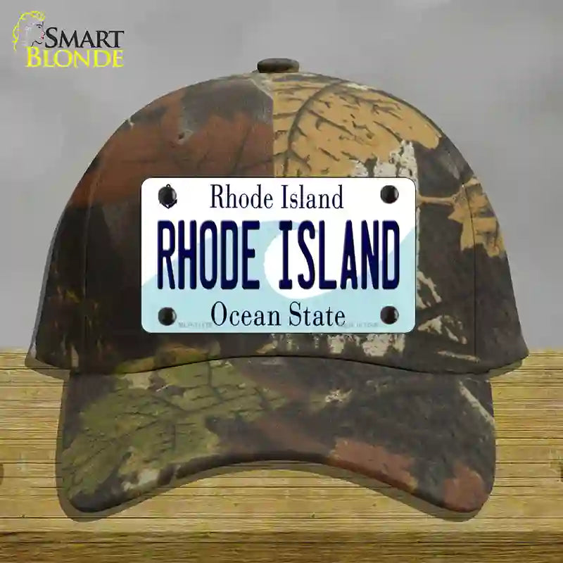 HAT06-MLP-11179 4 x 2.2 in. Rhode Island State Novelty License Plate Hat, Camouflage - Cotton