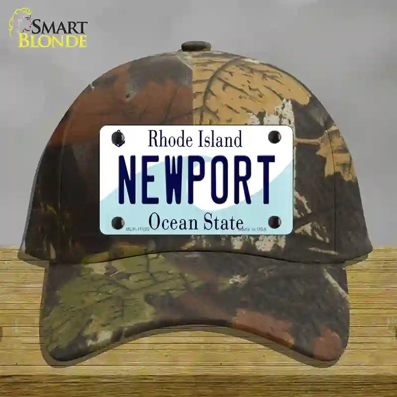HAT06-MLP-11183 4 x 2.2 in. Port Rhode Island State Novelty License Plate Hat, Camouflage - Cotton