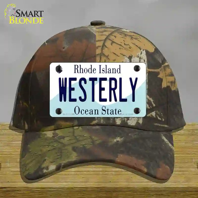 HAT06-MLP-11188 4 x 2.2 in. Westerly Rhode Island State Novelty License Plate Hat, Camouflage - Cotton
