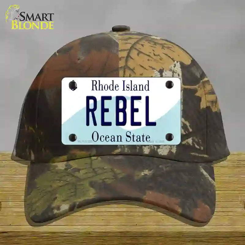 HAT06-MLP-11223 4 x 2.2 in. Rebel Rhode Island State Novelty License Plate Hat, Camouflage - Cotton