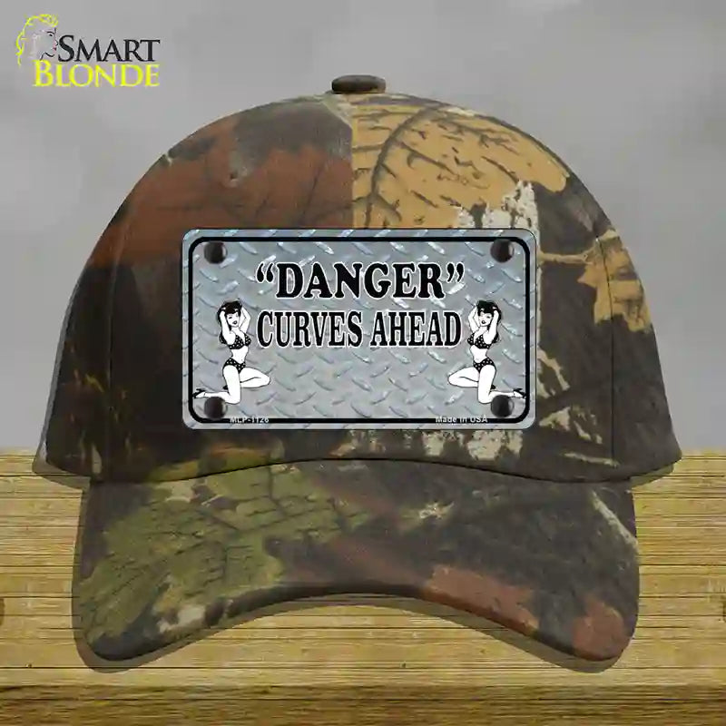HAT06-MLP-1126 4 x 2.2 in. Danger Curves Ahead Novelty License Plate Hat, Camouflage - Cotton