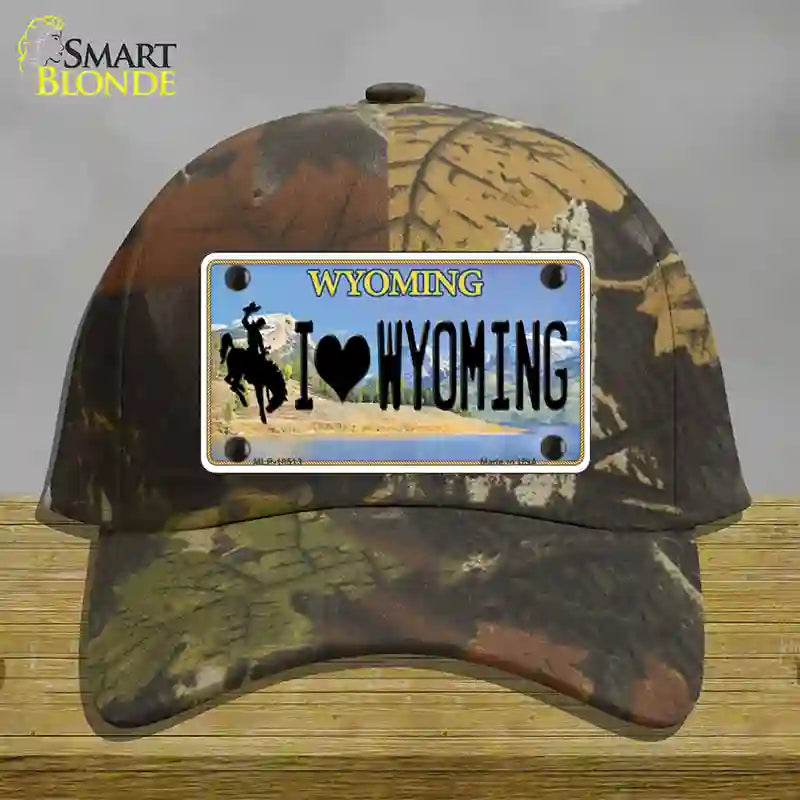 HAT06-MLP-10513 4 x 2.2 in. I Love Wyoming Novelty License Plate Hat, Camouflage - Cotton