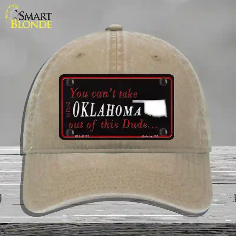 HAT09-MLP-11290 4 x 2.2 in. Oklahoma Dude Novelty License Plate Hat, Khaki - Unconstructed Cotton