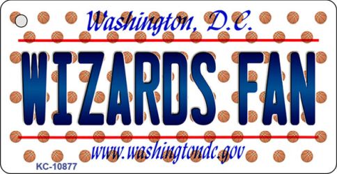 KC-10877 1.5 x 3 in. Wizards Fan Washington DC State License Plate Key Chain