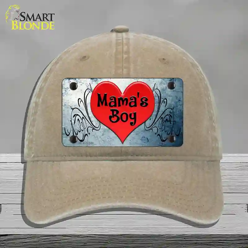 HAT09-MLP-11538 4 x 2.2 in. Mamas Boy Novelty License Plate Hat, Khaki - Unconstructed Cotton
