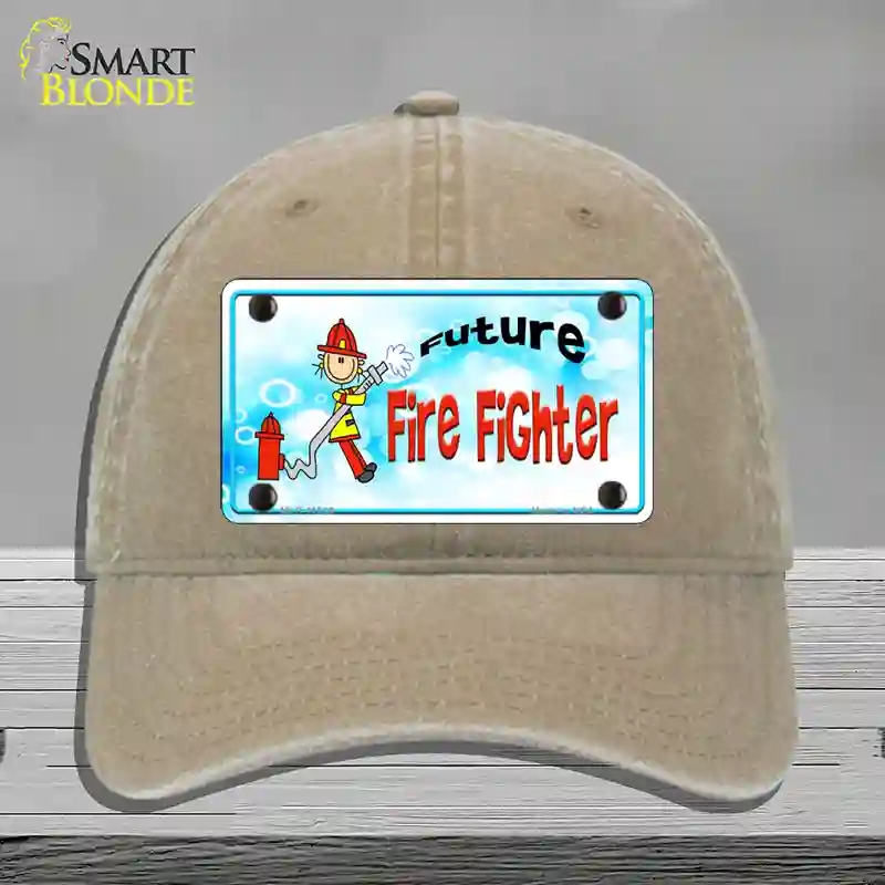 HAT09-MLP-11539 4 x 2.2 in. Future Fire Fighter Novelty License Plate Hat, Khaki - Unconstructed Cotton