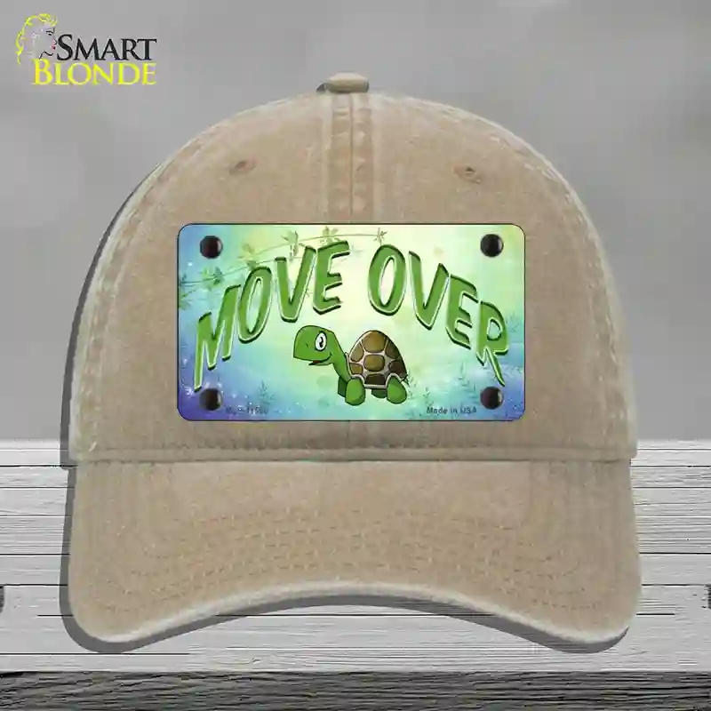HAT09-MLP-11565 4 x 2.2 in. Move Over Novelty License Plate Hat, Khaki - Unconstructed Cotton