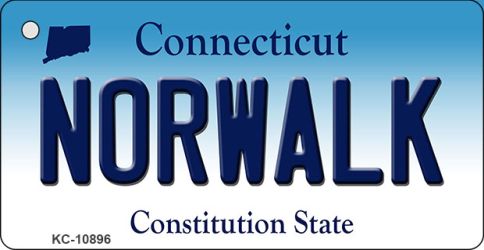 KC-10896 1.5 x 3 in. Norwalk Connecticut State License Plate Key Chain -  Smart Blonde