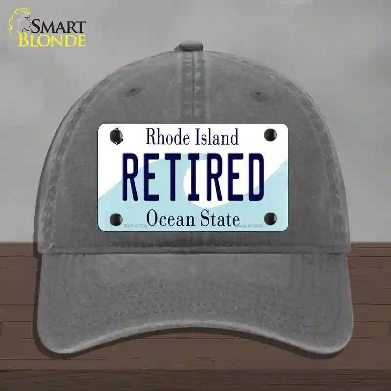 HAT08-MLP-11201 4 x 2.2 in. Retired Rhode Island State Novelty License Plate Hat, Charcoal - Unconstructed Cotton