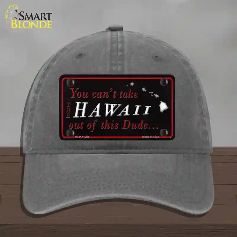 HAT08-MLP-11265 4 x 2.2 in. Hawaii Dude Novelty License Plate Hat, Charcoal - Unconstructed Cotton