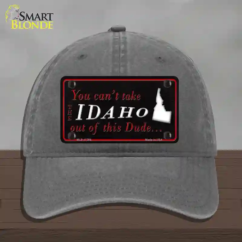 HAT08-MLP-11266 4 x 2.2 in. Idaho Dude Novelty License Plate Hat, Charcoal - Unconstructed Cotton