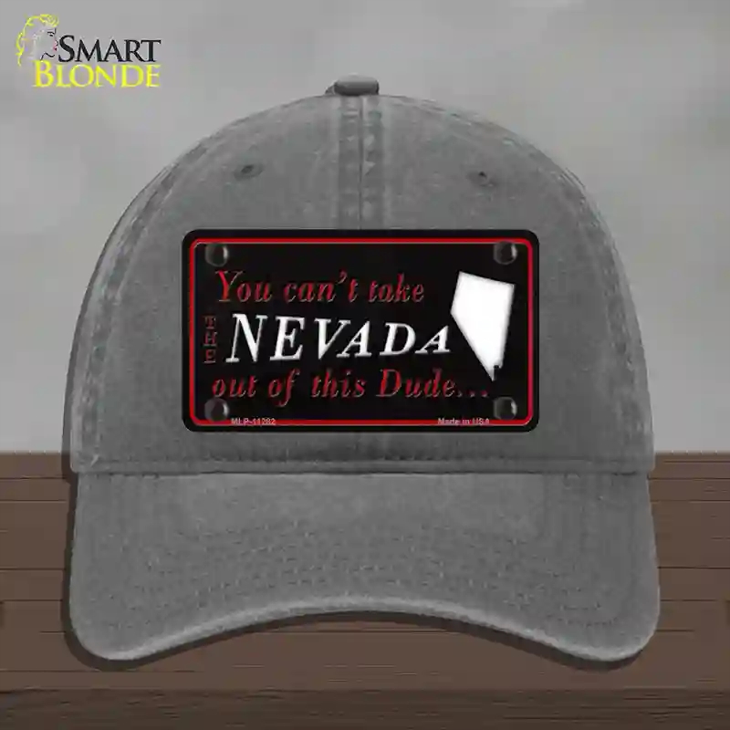 HAT08-MLP-11282 4 x 2.2 in. Nevada Dude Novelty License Plate Hat, Charcoal - Unconstructed Cotton